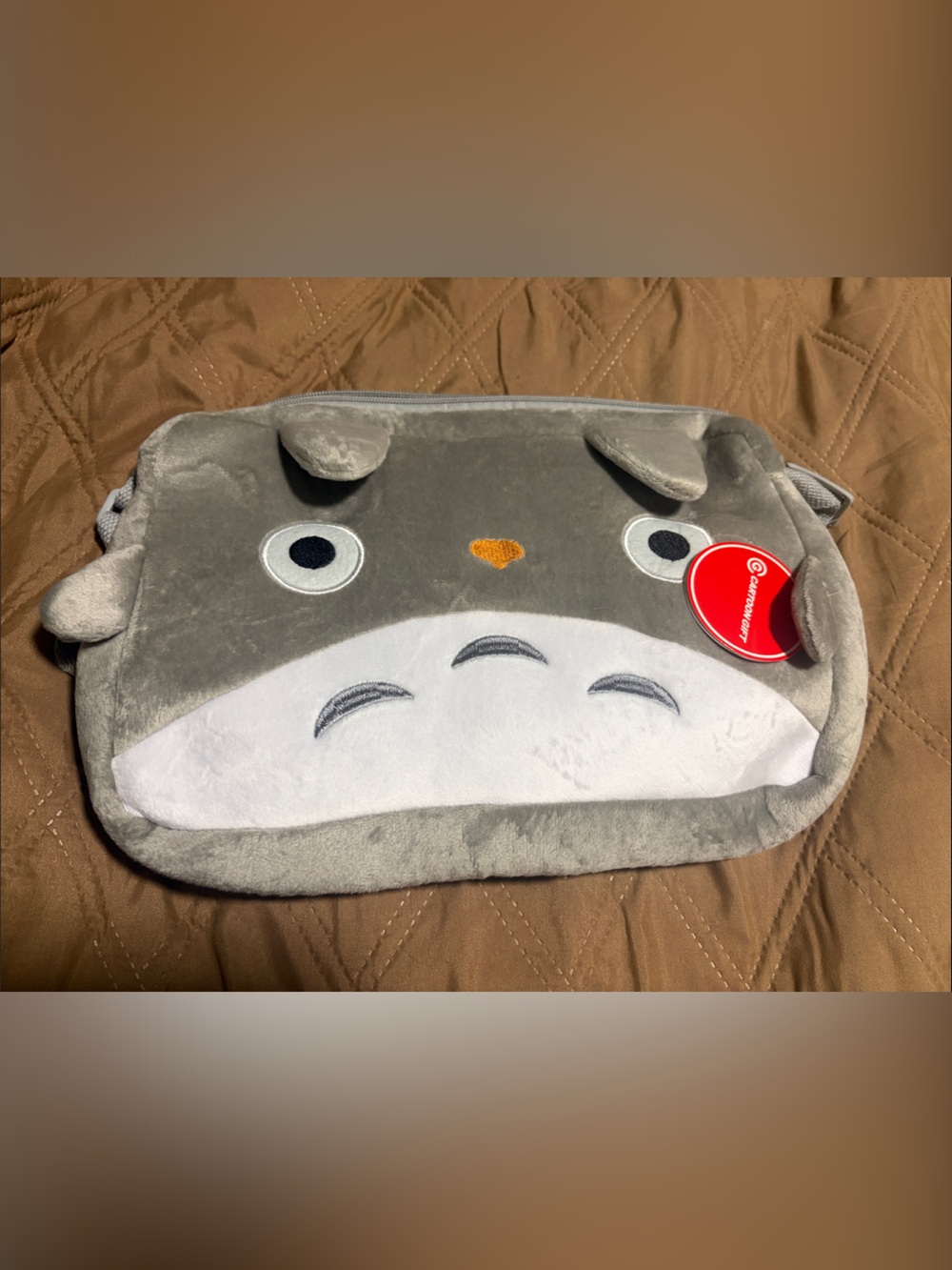 Gray to Totoro Face Crossbody Pouch